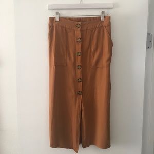 Forever 21 High Waisted Straight Camel Skirt